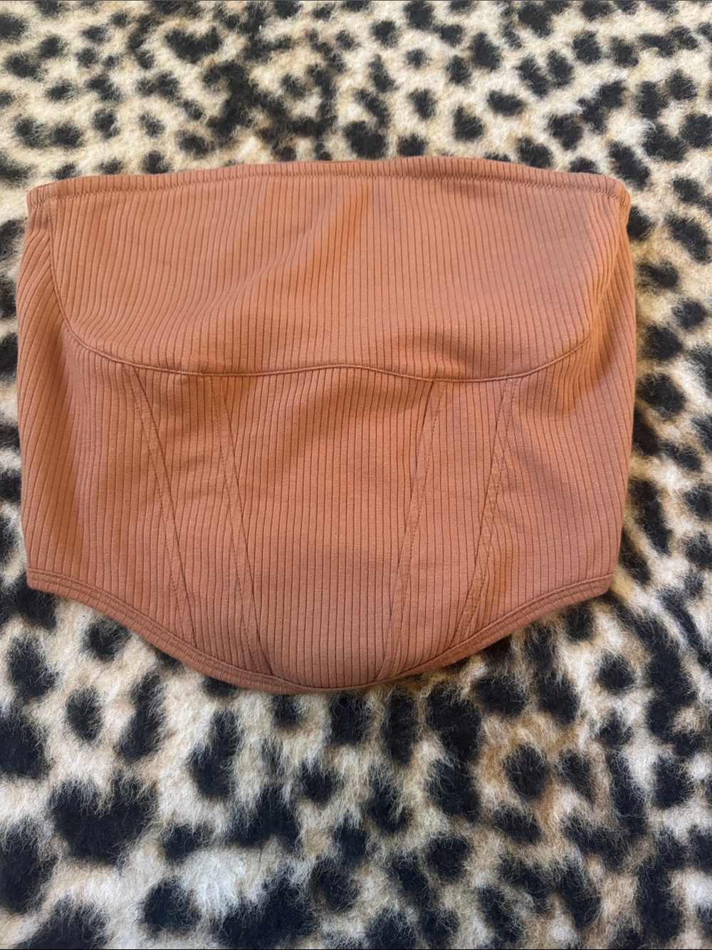 PINK Victoria's Secret Ribbed High-Waist Shorts in Rust Brown